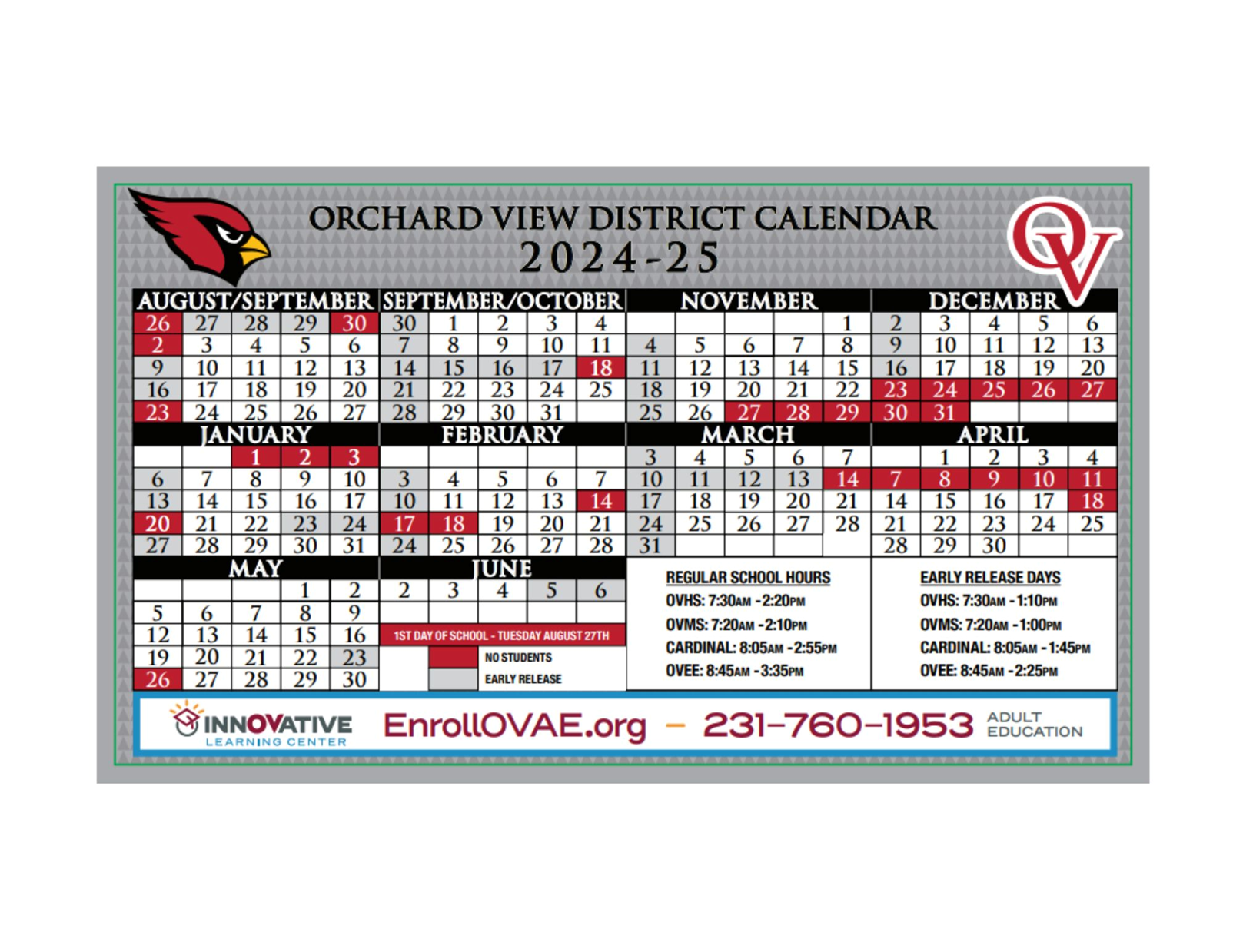 2024-2025 District Calendar